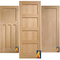 Shaker Flat Panel Oak Doors